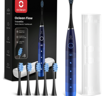 Official Import Domestic AS] Oclean Flow Sonic Electric Toothbrush Body + 6 Toothbrush Heads + Carrying Case Only 2 Charges a Year 76,000 Times/Minute IPX7 Waterproof