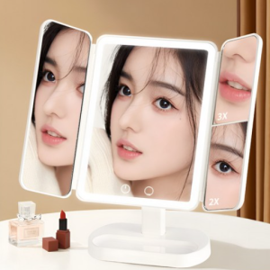 One Day Folding Vanity Table Wireless LED Light Table Mirror