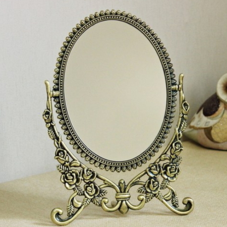 Smile Rose Triangle Double Sided Table Mirror