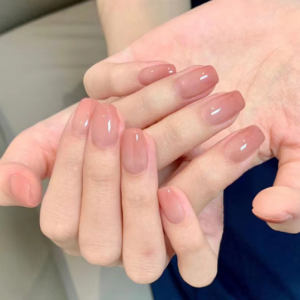 CC Nail Pink Gel Nail Tips Simple Syrup Artificial Nail Tips Natural Gradient Daily Date 24P