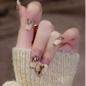 Youth Mall Art Stick-on Artificial Nail Tips, Gradient Love (…, 1 set