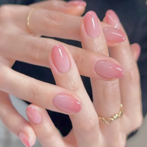 “CC Nail Gel Self Nail Tips Simple Artificial Nail Tips Natural Cubic Parts Medium Coffin 24P “