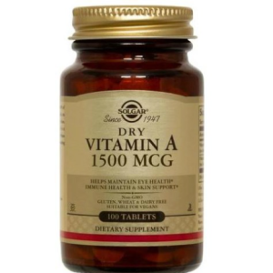 Solgar Dry Vitamin A 1500 mcg Tablet, 100 Tablets, 1 Tablet
