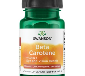 Swanson Beta Carotene Vitamin A 10000IU Softgels, 250 Tablets, 1 Softgel