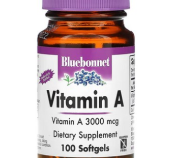 Bluebonnet Nutrition Vitamin A 3 000 mcg Softgels 100 Tablets, 100 Tablets, 1 Softgel