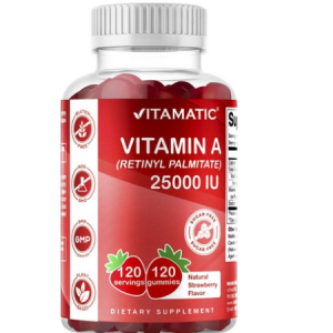 Vitamatic Vitamin A 25000IU Natural Strawberry Flavor Flavor Gummies
