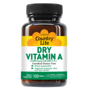 Country Life Dry Vitamin A 3000mcg 100 Tablets