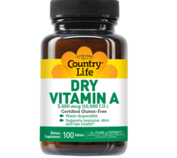 Country Life Dry Vitamin A 3000mcg 100 Tablets