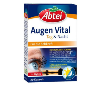 Abtei Eyes Vital Day and Night Vitamin A Lutein DHA 30 Tablets 2 Packs, 30 Tablets 2 Tablets