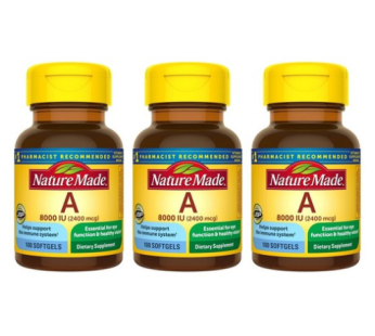 Nature Made Vitamin A 8000IU 100 Tablets 3 Pack