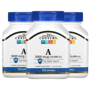 21st Century Vitamin A 3 000mcg (10 000IU) Softgels, 110 Tablets, 110 Softgels, 3 Softgels