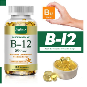 Vitamin B12 Capsules 500mcg Energy Metabolism Nervous System Blood Cell Immune Health Support, 120 Tablets, 2 Capsules
