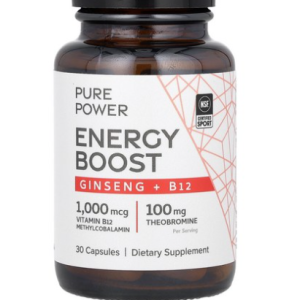 Dr. Mercola, Pure Power Energy Enhancer, Ginseng + B12, 30 Capsules