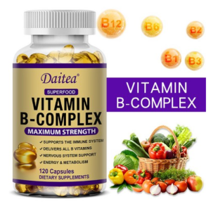 Vitamin B Complex Supplements B12 B1 B2 B3 B5 B6 B9 Biotin Nervous System Metabolism Immune & Energy Support Super Diet