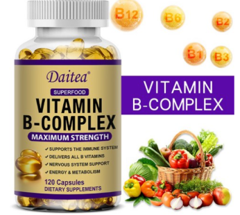 Vitamin B Complex Supplements B12 B1 B2 B3 B5 B6 B9 Biotin Nervous System Metabolism Immune & Energy Support Super Diet