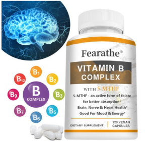 B Complex Vitamins – Maximum Absorption – B1 B2 B3 B5 B6 B7 B9 B12 – Cellular Energy Production & Energy Metabolism Neurotransmitters Clarity Mood & Memory Support, 120 Capsules, 1 Capsule