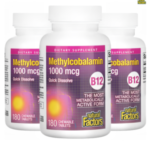 [6 Month Supply] Natural Factors B12 Methylcobalamin 1 000mcg Chewable