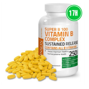 Bronson Vitamin Complex B1 B2 B3 B6 B9 Folic Acid 250 Capsules