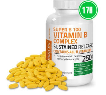 Bronson Vitamin Complex B1 B2 B3 B6 B9 Folic Acid 250 Capsules