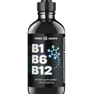 Think Above B1 B6 B12 Vitamin Liquid Drop – Nerve Energy Brain Support Supplement Fruity Flavor Methylcobalamin Thiamine Pyridoxine 60 Day Supply 2 oz (56.7 g) Men &