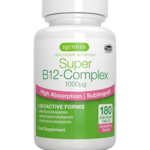 Igennus Super Vitamin B12 Complex, 1000 mcg Sublingual, 1 Tablet, 180 Tablets