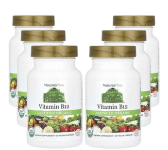 Nature’s Plus Source of Lifegarden Certified Organic Vitamin B12 60 Vegan Capsules