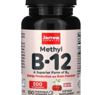 Jarrow Methyl B12 Cherry 500mcg Chewable Lozenges, 100 Lozenges, 6 Lozenges