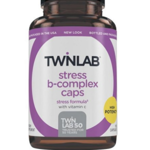 Twinlab Stress B-Complex Caps – Complete B-Complex & 1000 mg Vitamin C – Energy Support Supplement