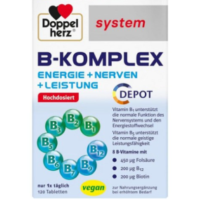 Doppelherz B-Komplex Vitamin B-Complex Depot, Germany, 120 Tablets, 6 Tablets