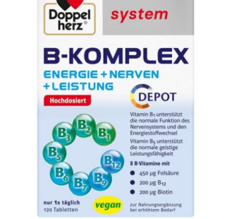 Doppelherz B-Komplex Vitamin B-Complex Depot, Germany, 120 Tablets, 6 Tablets