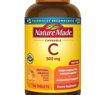 Nature Made, Vitamin C, 500 mg, Chewable Orange, 150 Tablets