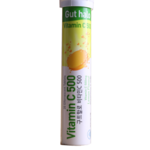 Gutthallo Vitamin C 500 Lemon Flavored Effervescent Vitamin, 20 Tablets, 1 Tablet