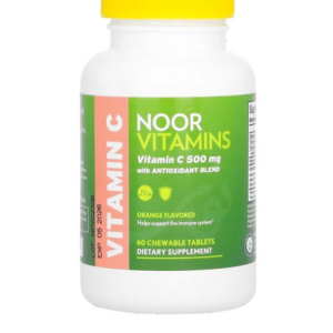 Noor Vitamins, Vitamin C with Antioxidant Blend, Orange, 500 mg, 60 Chewable Tablets Vitamins