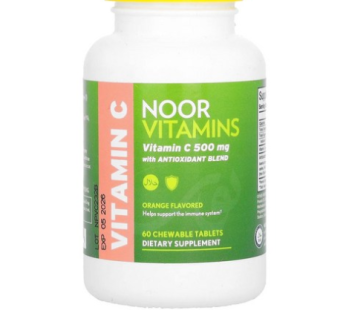Noor Vitamins, Vitamin C with Antioxidant Blend, Orange, 500 mg, 60 Chewable Tablets Vitamins