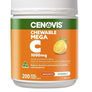 Cenobis, Chewable Mega Vitamin C 1000mg, Orange Flavor, 200 Tablets, 1 Tablet