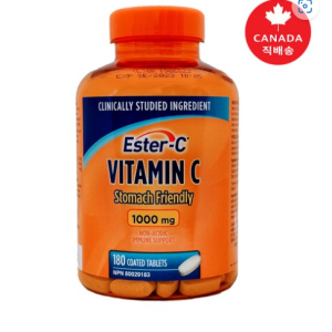 Esther-C Ester-C 1000mg Vitamin C 180 Tablets – 1 Bottle (Gastro-friendly Vitamin C >No Burden on the Stomach~) Shipped from Canada!, 180 Tablets, 1 Tablet