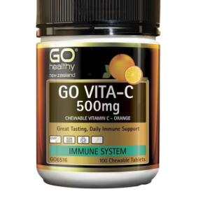 GO Healthy Vita-C Orange Chewable Tablet – 100 Tablets – 1 Tablet