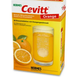 Cevitt Effervescent Tablets High Dose Vitamin C Ascorbic Acid 60 Tablets 1000mg Orange Flavor