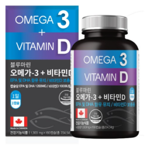 Healing Factory Blue Marine Omega 3 Vitamin D, 180 tablets, 1ea