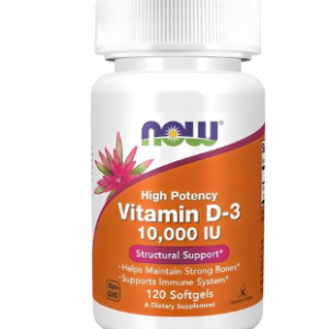 Now Foods Vitamin D-3 10000IU Softgels, 120 Tablets, 1 Count