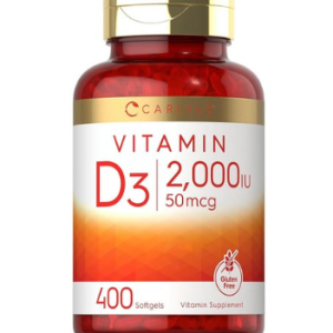 Carlyle Vitamin D3 2000IU 50mcg Soft Gel, 1, 400 tablets