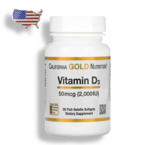 Vitamin D3 California Gold Nutrition 50mcg 2000IU 90, 90 tablets, 1