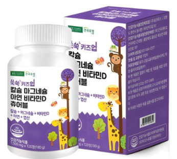 Konkuk Dairy Early Kids Kids Up Calcium Magnesium Zinc Vitamin D -Chuble 180g, 120 tablets, 1