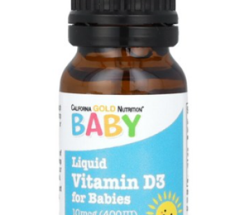 California Gold Nutrition 2 Vitamin D3 drop 10mcg (400 IU) 10ml (0.34FL OZ)