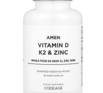 Code Age AMEN Vitamin D K2 Zinc 60 tablets D3 5000IU K 90mcg Jingk