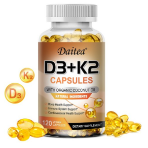 Vitamin D3+K2 -D3 (5000IU) K -2 (200mcg) Bone Immune Cardiovascular -Non -GMO Natural Gluten Free Dietary Food