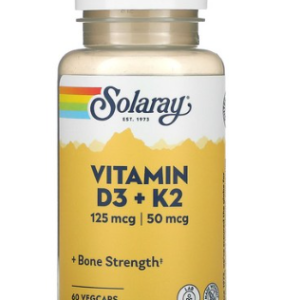 Solaray Vitamin D3 + K2 soybeans Vege Capsule 120 tablets