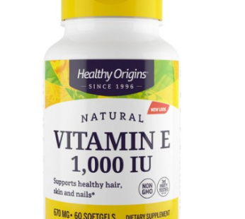 Healthy Origins E-1000 Natural Mixed Tokopherolsoft Gel, 60 tablets, 1