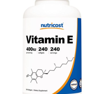 “Nutri Coast NUTRI COOSAR Vitamin E 400IU Gluten Free Soft Gel, 240 tablets, 1”