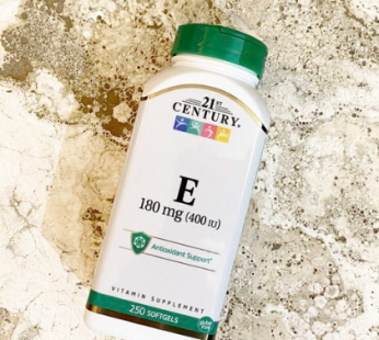 21st century vitamin E 180mg 400IU soft gel, 250 tablets, 1